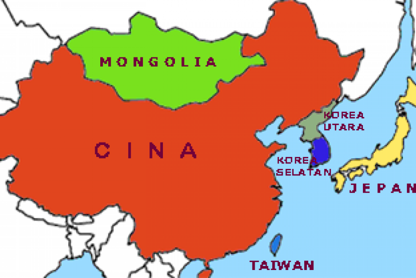 Peta Cina, Jepang, dan Korea