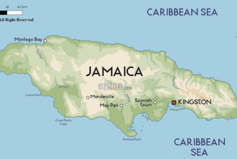 Peta Jamaika. 