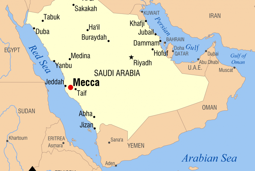 Peta Jazirah Arabia.