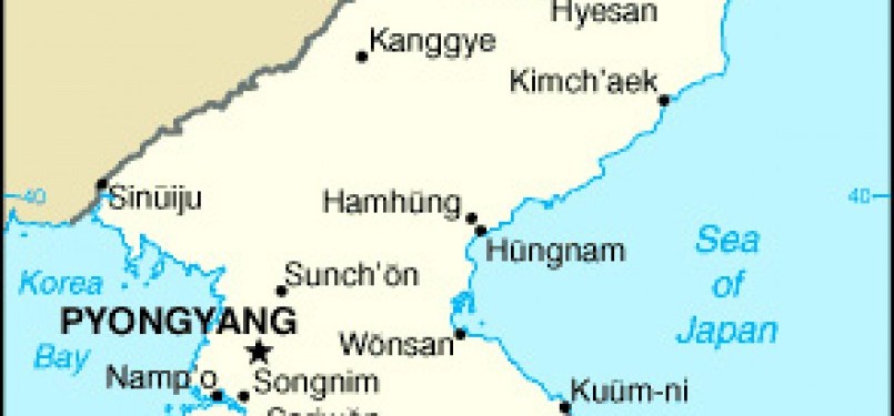 Peta Korea Utara dan tetangganya