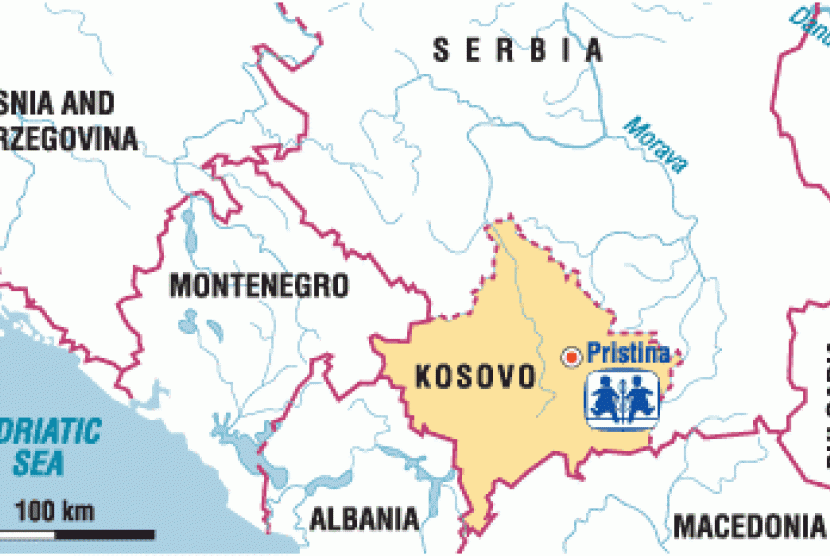 Peta Kosovo.