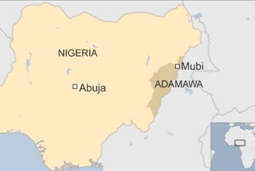 Peta Kota Mubi, Adamawa, Nigeria