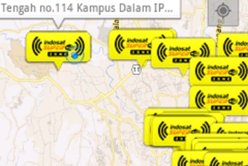 Peta lokasi hot spot Super Wifi 