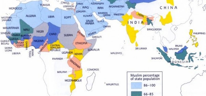 Peta muslim dunia (ilustrasi)
