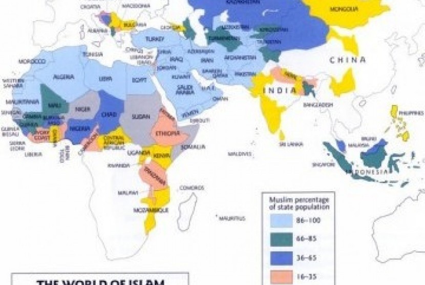 Peta muslim dunia (ilustrasi)