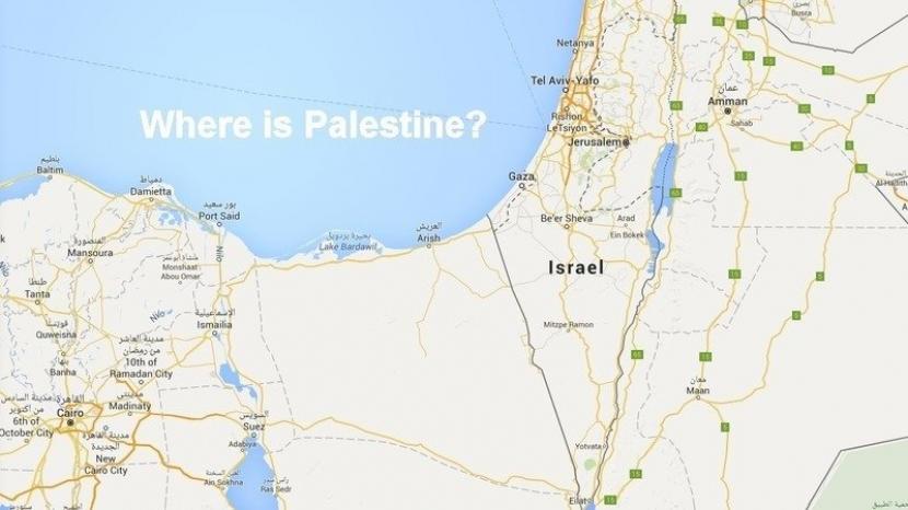 Peta Palestina tak ada di Google Maps.