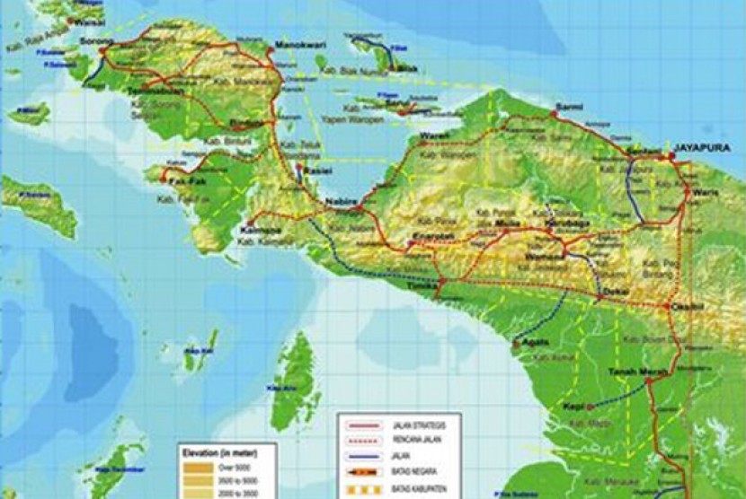 Peta Papua. (Ilustrasi)