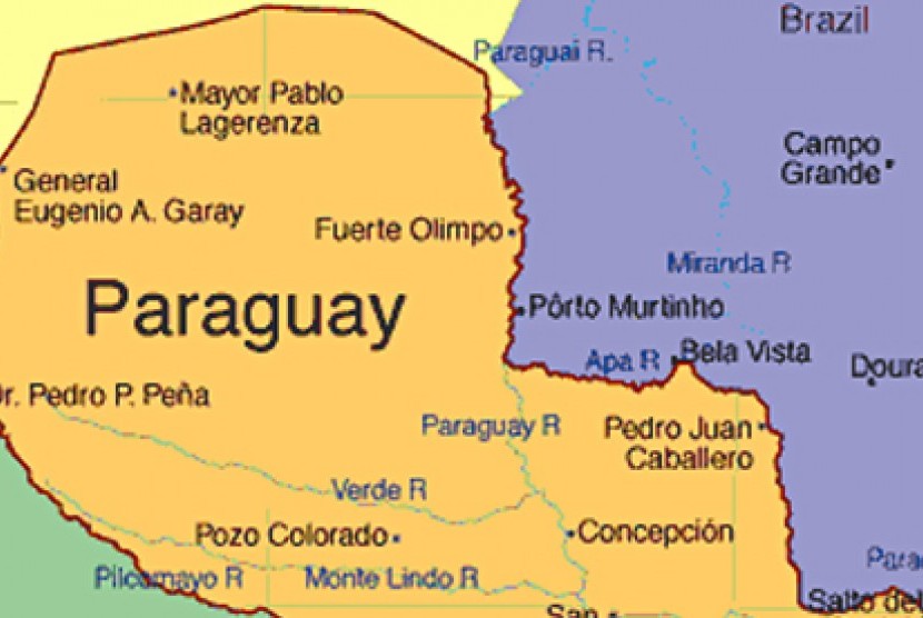 Peta Paraguay (Ilustrasi). Presiden Paraguay, Santiago Pena menegaskan hubungan diplomatik yang erat dengan Taiwan. 