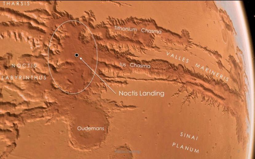 Peta permukaan Mars.