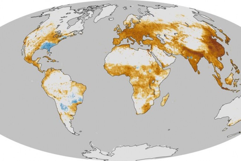 Peta polusi udara yang dilansir NASA