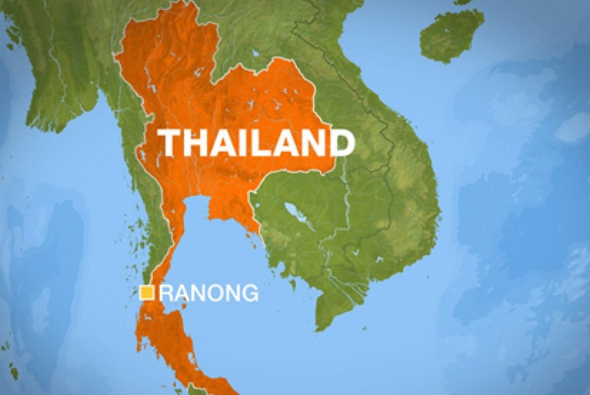 Peta Thailand. Ilustrasi.