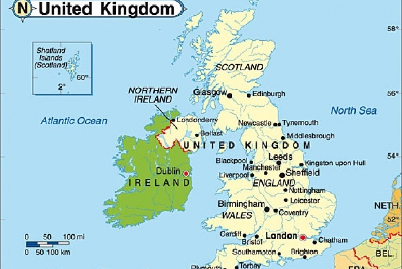 Peta wilayah Britania Raya 