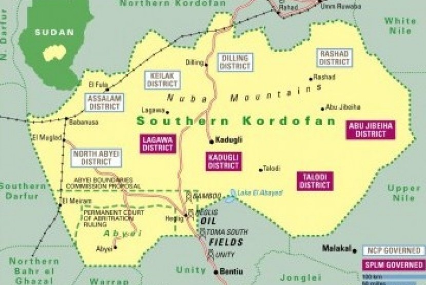 Peta wilayah Sudan.