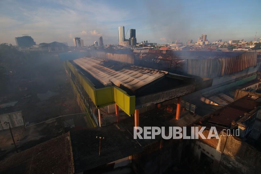 Pasar Baso di Kabupaten Agam, Provinsi Sumbar terbakar (ilustrasi).