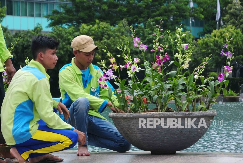 Bunga anggrek di Kawasan Buandaran HI Jakarta