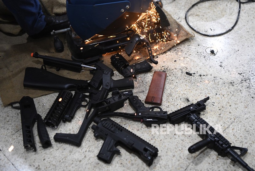 Polres Lhokseumawe Amankan Senjata Api Kelompok Kriminal Bersenjata (KKB). Foto ilustrasi.