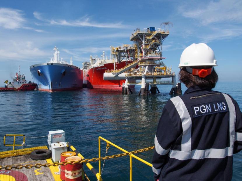 PGN LNG yang merupakan anak perusahaan PT Perusahaan Gas Negara Tbk (PGN) mengoperasikan Fasilitas Terminal LNG Terapung /Floating Storage and Regasification Unit di Lampung. (ilustrasi)