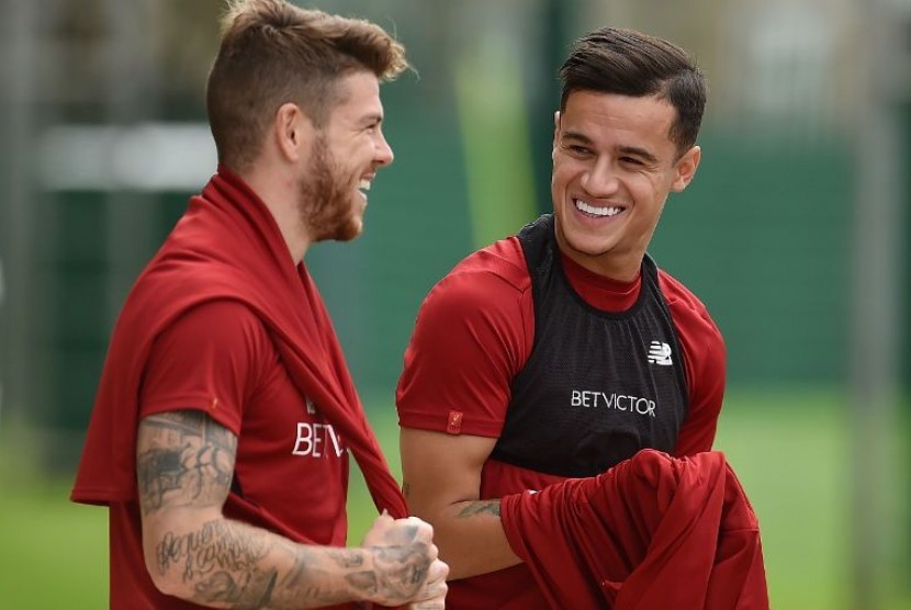 Philippe Coutinho kembali ke pusat latihan Liverpool di Melwood.