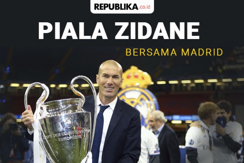 Piala yang direngkuh Zinedine Zidane selama melatih Real Madrid