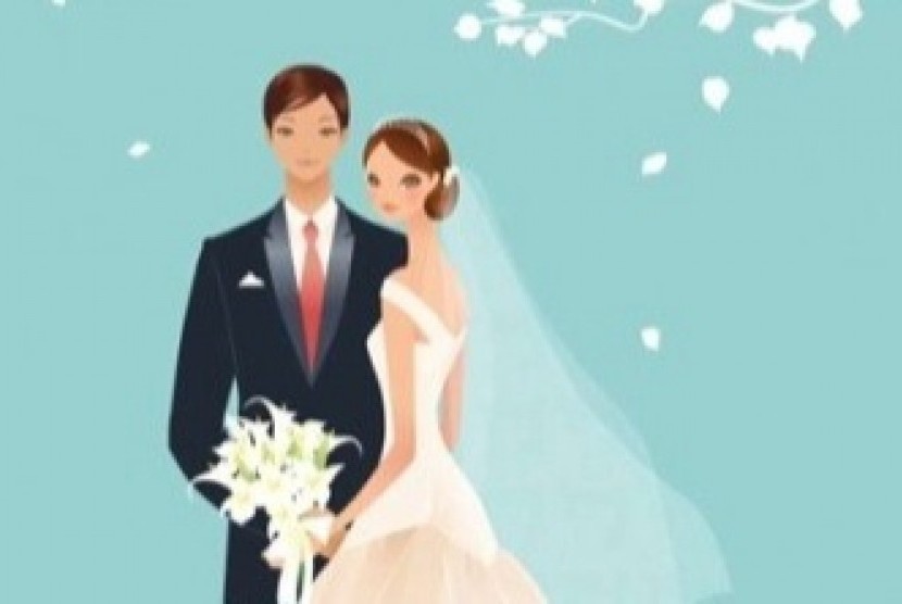 Picture of a wedding couple (illustration)