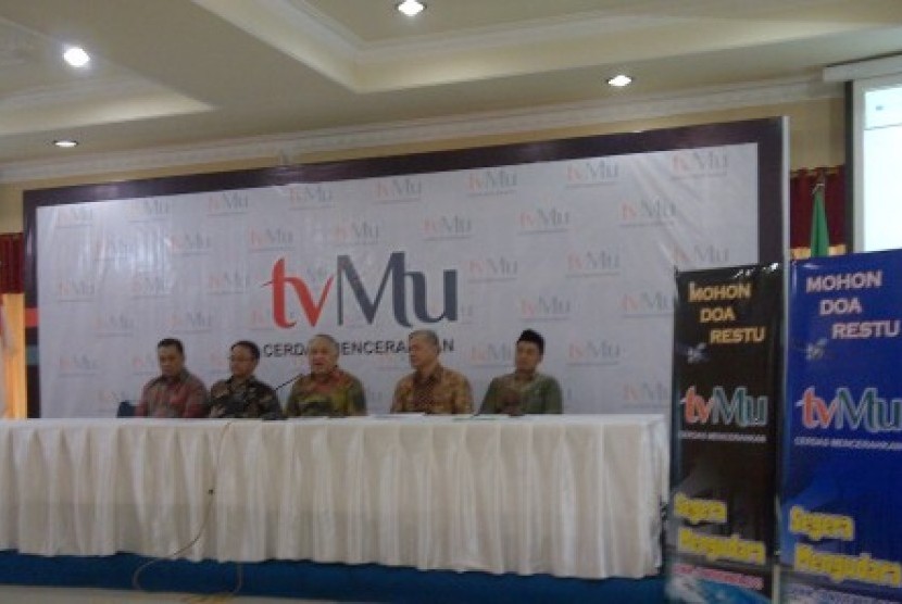 Pimpinan Pusat Muhammadiyah menggelar jumpa pers peluncuran tvMU. 