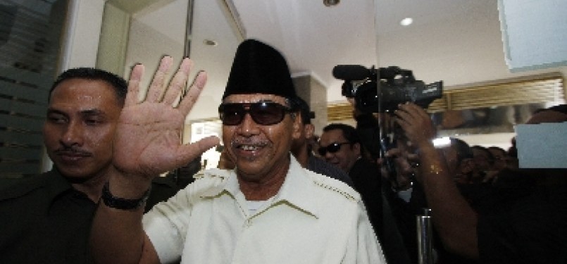 Pimpinan Yayasan Pendidikan Islam (YPI) Al-Zaytun, Panji Gumilang ketika mendatangi Mabes Polri di Jakarta.