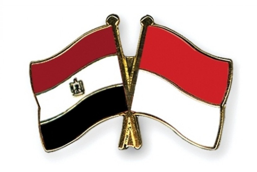 Pin bendera Mesir dan Indonesia (ilustrasi)