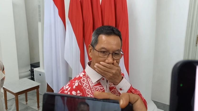 Pj Gubernur Daerah Khusus Jakarta (DKJ) Heru Budi Hartono di Balai Kota DKI, Jakarta Pusat, Rabu (16/10/2024).