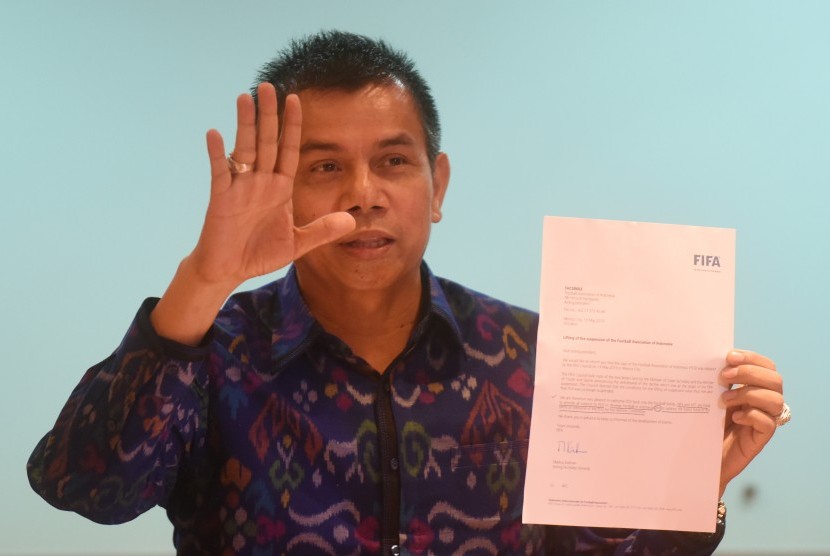 Plt Ketua Umum Persatuan Sepak bola Seluruh Indonesia (PSSI) Hinca Pandjaitan. 