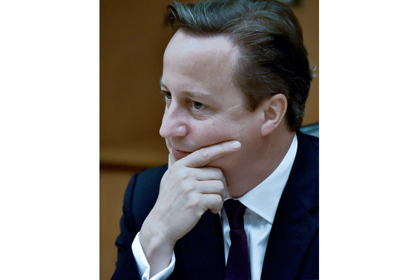 PM Inggris David Cameron mengikuti acara Forum Bisnis Indonesia dan Inggris di Jakarta, Selasa (28/7).