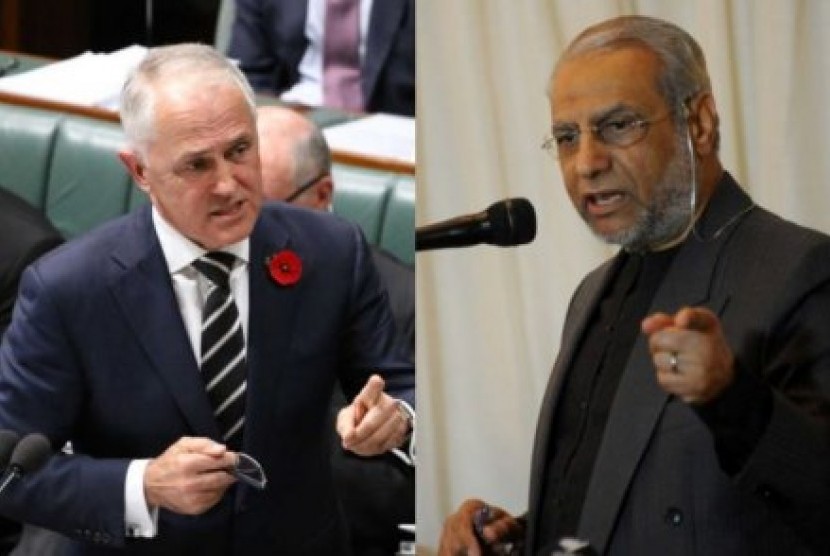 PM Malcolm Turnbull dan Imam Mufti Australia Ibrahim Abu Mohamed .