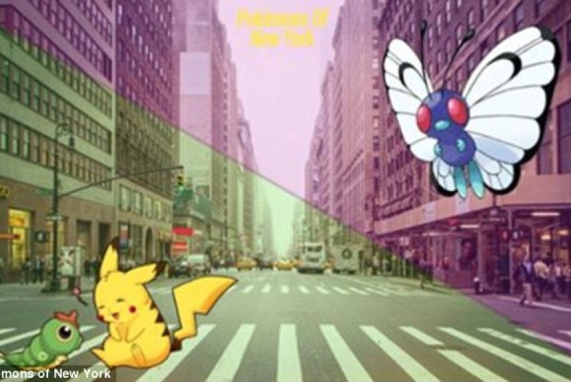 Pokemon di New York (ilustrasi)