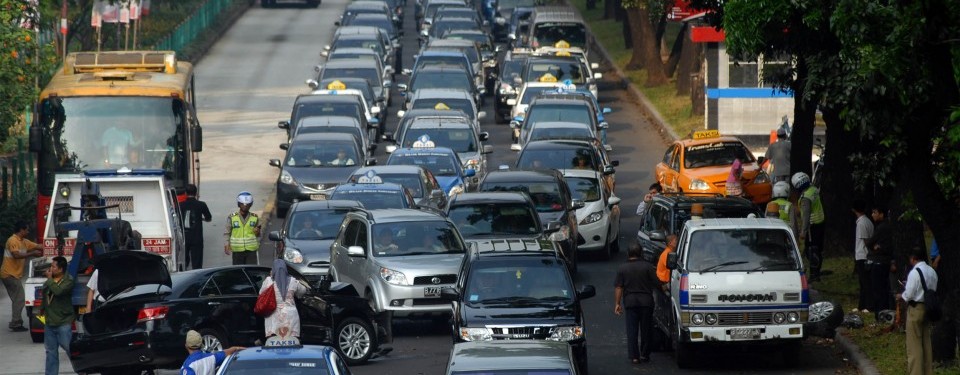 Kemacetan lalulintas yang terjadi di Jakarta. Ilustrasi.