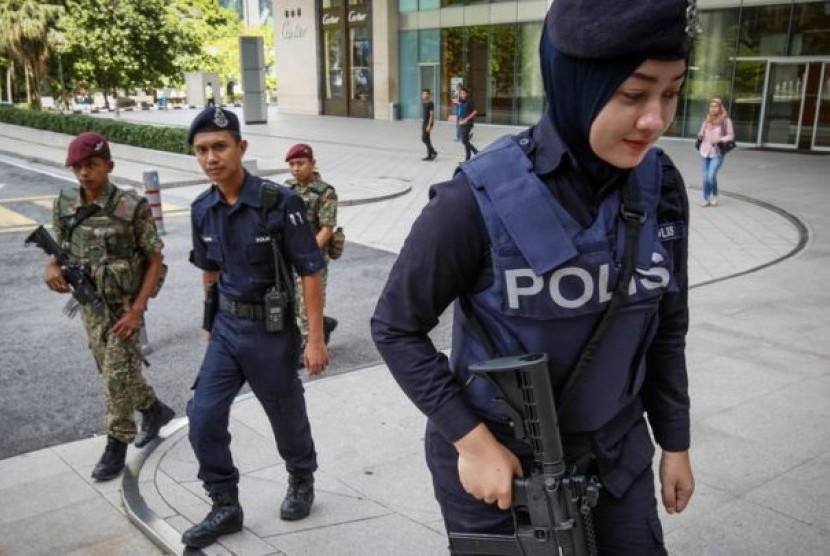 Polisi Malaysia sedang berpatroli 