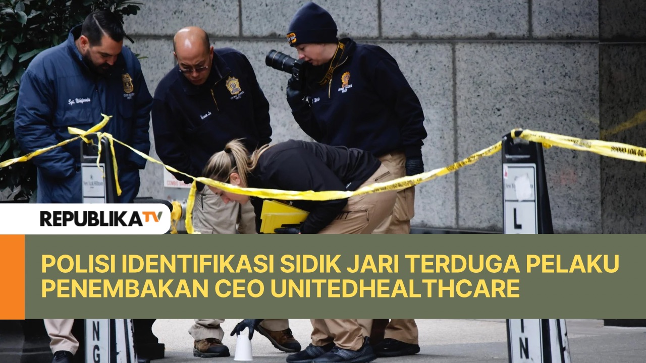 Polisi melakukan olah TKP kasus penembakan terhadap CEO UnitedHealthcare Brian Thompson.