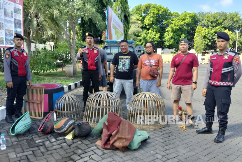 Polisi menggerebek lokasi judi sabung ayam (ilustrasi).