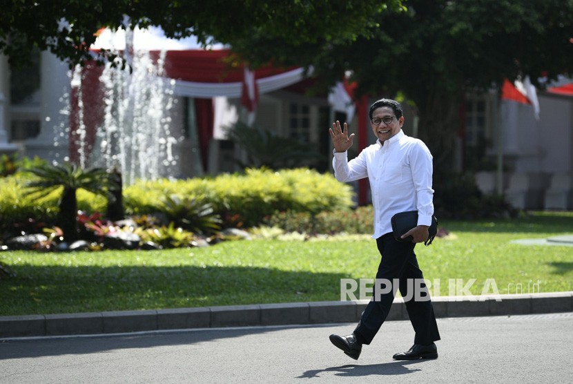 Politisi PKB Abdul Halim Iskandar tiba di Kompleks Istana Kepresidenan di Jakarta, Selasa (22/10/2019). 
