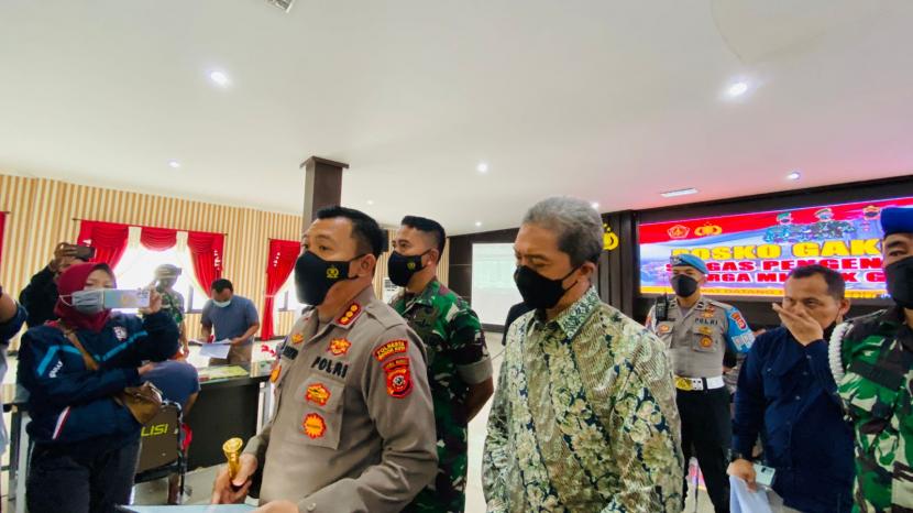 Polresta Bogor Kota, Kodim 0606 Kota Bogor, dan Pemkot Bogor melakukan konferensi pers terkait pemantauan harga minyak goreng di pasar, Kamis (26/5).
