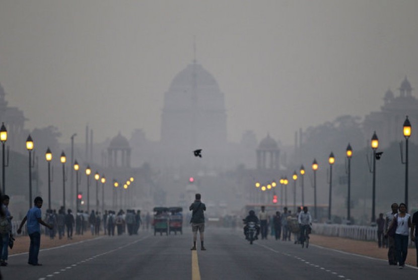 Polusi di New Delhi, India.