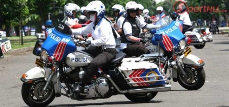 Polwan Satuan Polisi BM Ditlantas Polda Metro Jaya