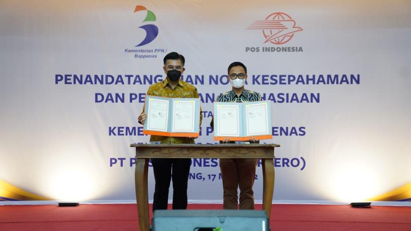  Pos Indonesia-Kementerian PPN/Bappenas Sinergi Pemanfaatan Layanan Jasa Pos
