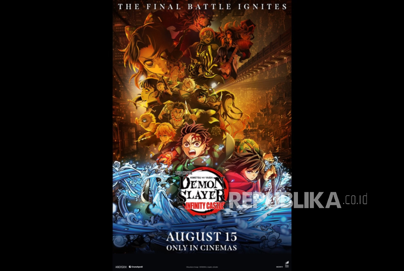 Poster film Demon Slayer: Kimetsu no Yaiba Infinity Castle. Film ini akan tayang di bioskop Indonesia mulai 15 Agustus 2025.