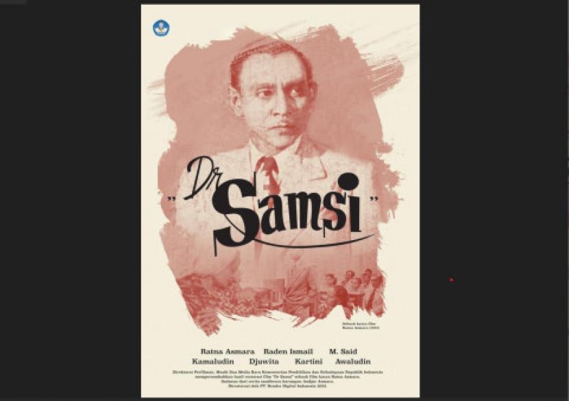 Poster film Dr. Samsi. meluncurkan film hitam putih hasil restorasi berjudul Dr. Samsi karya perempuan sutradara pertama di Indonesia.
