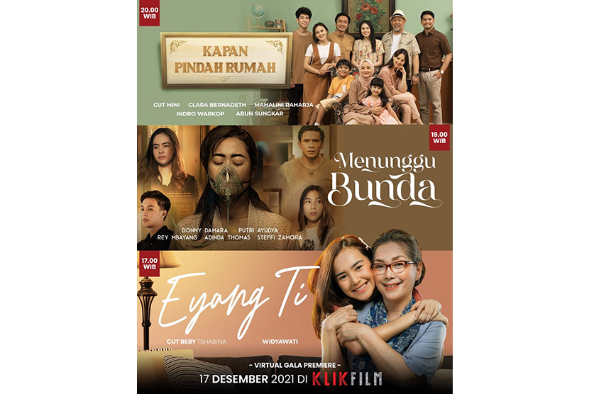 Poster film Kapan Pindah Rumah, Eyang Ti, dan Menunggu Bunda.