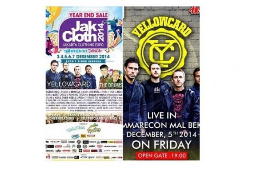 Poster konser Yellowcard di Jakarta