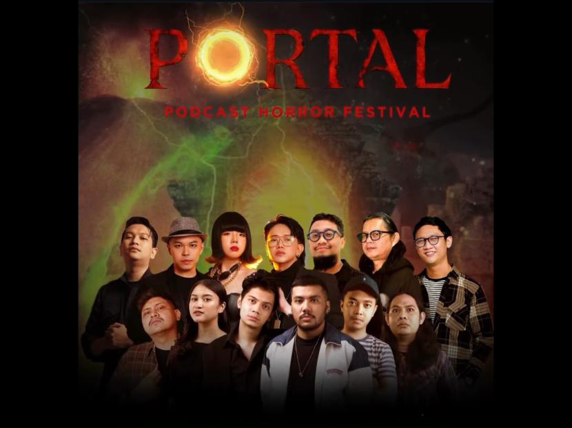 Poster PORTAL, Podcast Horror Festival di Indonesia, hasil kolaborasi Noice dan Spotify.