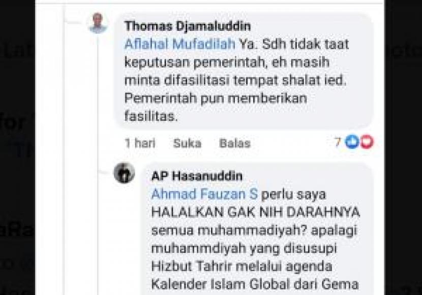 Postingan Peneliti Badan Riset dan Inovasi Nasional (BRIN), Andi Pangerang (AP) Hasanuddin di akun FB Thoma Djamaluddin..