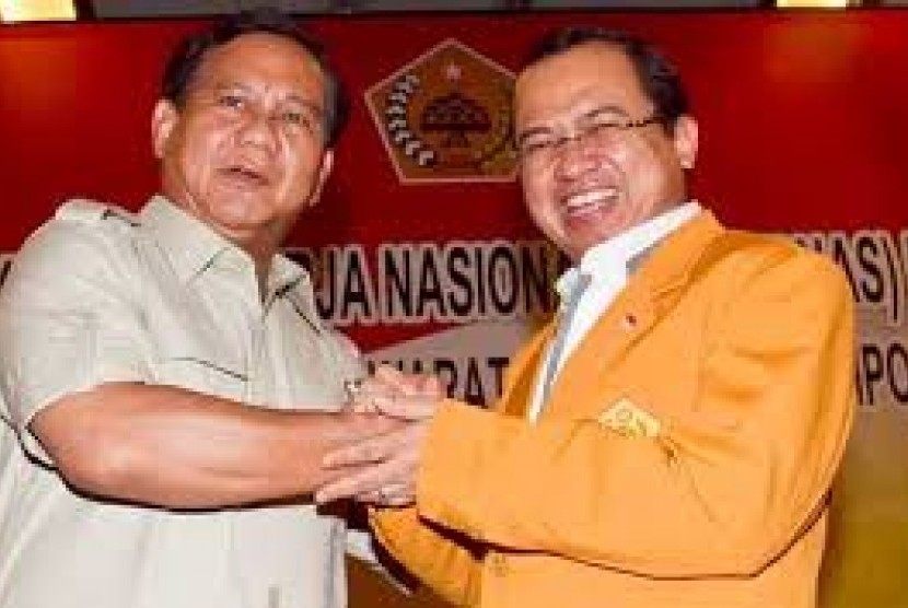 Prabowo dan Priyo Budi Santoso saat bertemu dalam kegiatan MKGR