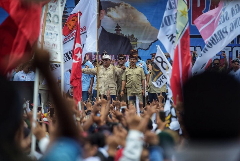 Prabowo saat berkampanye di Bali, Selasa (26/3).