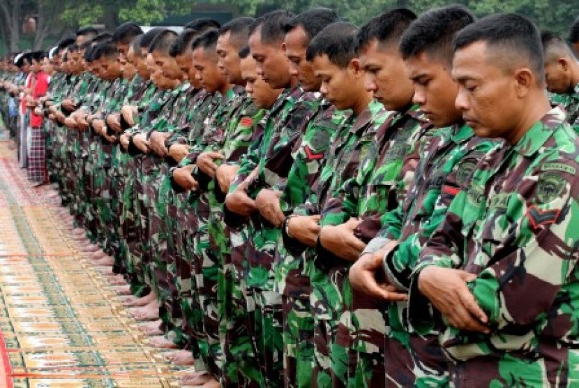 Prajurit TNI di Lhokseumawe, Aceeh.